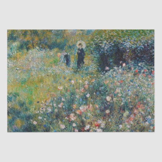 Renoir - Vrouw met een Parasol in een Tuin Tissuepapier (Voorkant)