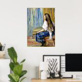 Renoir - Vrouw met Long Hair, fijne kunst Poster (Thuiskantoor)