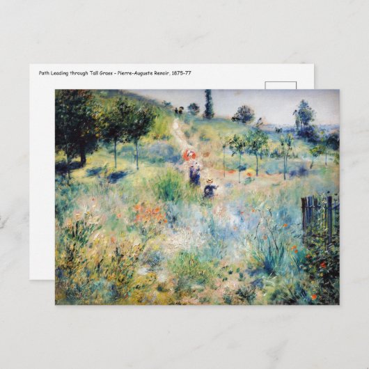 Renoir - Weg leidt door Tall Grass Briefkaart (Voorkant / Achterkant)
