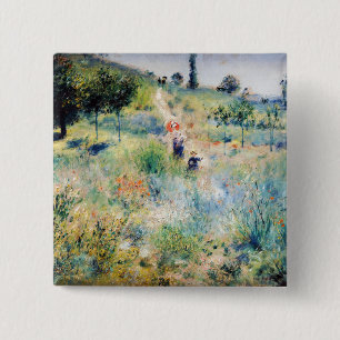 Renoir - Weg leidt door Tall Grass Vierkante Button 5,1 Cm