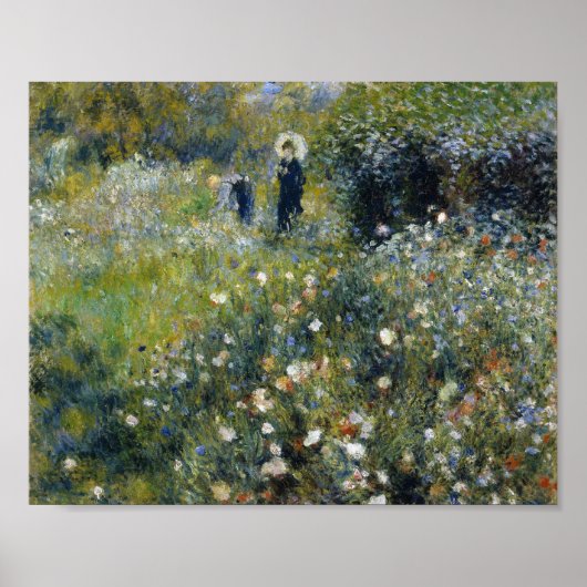 Renoir Woman met Parasol in de tuin Poster (Voorkant)