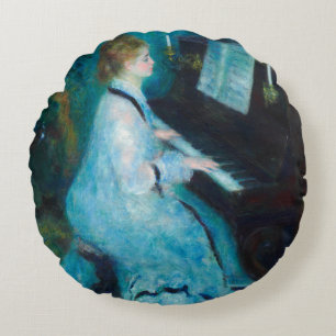 Renoir Woman Piano Music Musician Rond Kussen