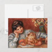 Renoir - Writing Lesson, famous painting Briefkaart (Voorkant / Achterkant)