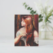 Renoir Young Girl die haar haar Briefkaart bedekt (Staand voorkant)