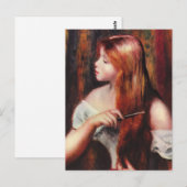Renoir Young Girl die haar haar Briefkaart bedekt (Voorkant / Achterkant)