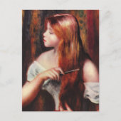 Renoir Young Girl die haar haar Briefkaart bedekt (Voorkant)