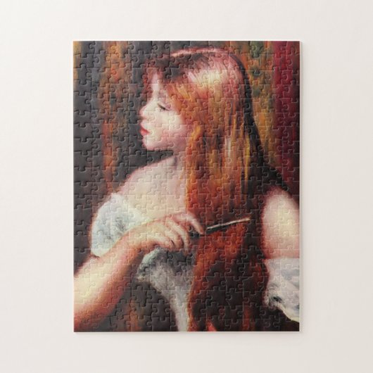 Renoir Young Girl die haar haar Puzzle bedekt Legpuzzel (Verticaal)