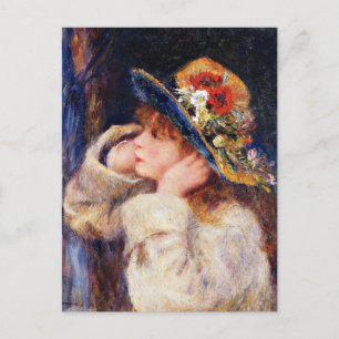 Renoir - Young Girl in a Pet Briefkaart
