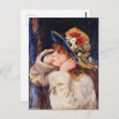 Renoir - Young Girl in a Pet Briefkaart (Voorkant / Achterkant)