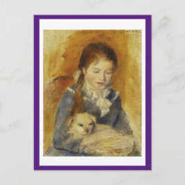 Renoir, Young Girl met een hond, Fine Art, Briefka Briefkaart