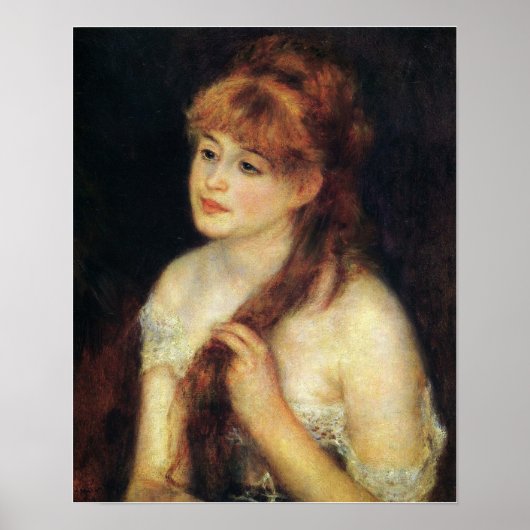 Renoir - Young Woman Braiding Her Hair 1876 Poster (Voorkant)