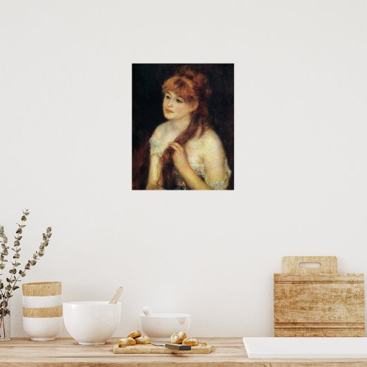 Renoir - Young Woman Braiding Her Hair 1876 Poster (Keuken)