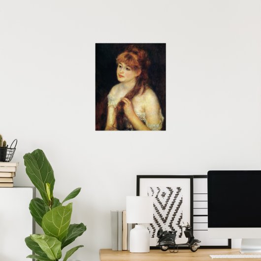 Renoir - Young Woman Braiding Her Hair 1876 Poster (Thuiskantoor)