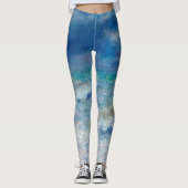 Renoir Zeegezicht. Blauw nautisch impressionisme Z Leggings (Voorkant)
