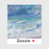 Renoir Zeegezicht. Blauw nautisch zee impressionis Sticker (Vel)