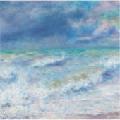 Renoir Zeegezicht. Blauw nautisch zee impressionis Sticker (Voorkant)