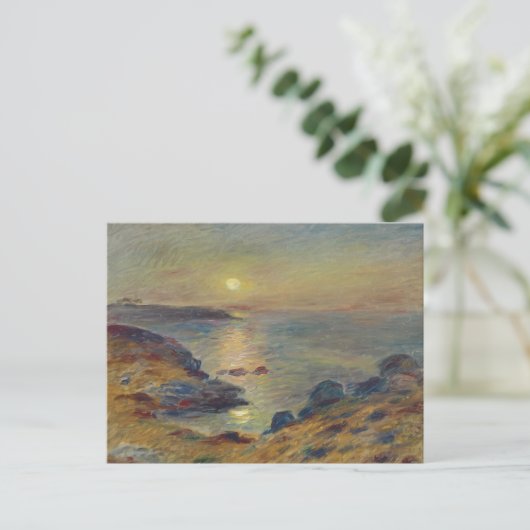Renoir - Zonsondergang in Douarnenez Fine Art Land Briefkaart (Staand voorkant)