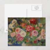 Renoir'a een Vaas van het Stilleven van Rozen Briefkaart (Voorkant / Achterkant)
