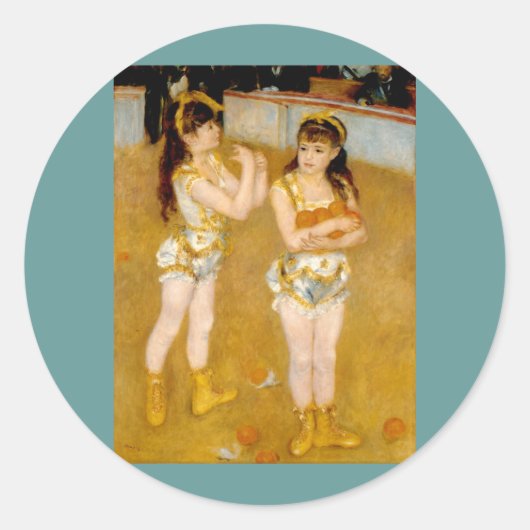 Renoir's Acrobat bij Cirque Fernando (1879) Ronde Sticker (Voorkant)