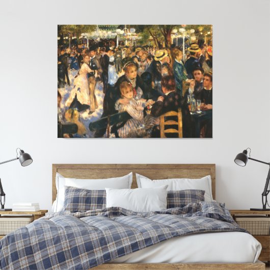 Renoir's Bal du moulin de la Galette (1876) Canvas Afdruk (Insitu (Slaapkamer))