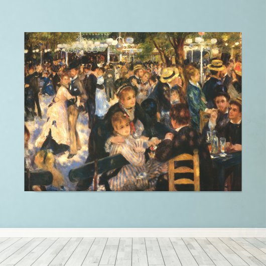 Renoir's Bal du moulin de la Galette (1876) Canvas Afdruk (Insitu (Houten vloer))