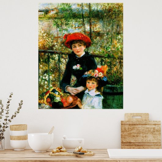 Renoir's 'de twee zussen, op de Terras' Poster (Keuken)