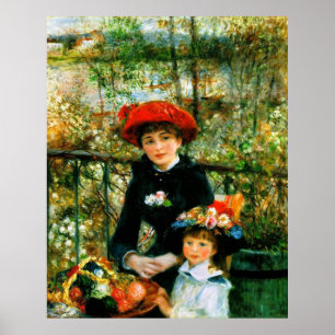 Renoir's 'de twee zussen, op de Terras' Poster