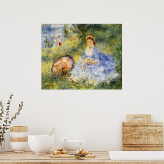 Renoir's jonge vrouw met een Japanse overzeese Poster (Keuken)