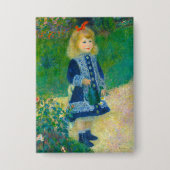 Renoir's kleine meisje in Blauw met watering can Button (Voorkant)