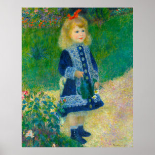 Renoir's kleine meisje in Blauw met watering can Poster