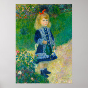 Renoir's kleine meisje in Blauw met watering can Poster