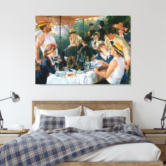 Renoir's Luncheon of the Boating Party (1881) Canvas Afdruk (Insitu (Slaapkamer))