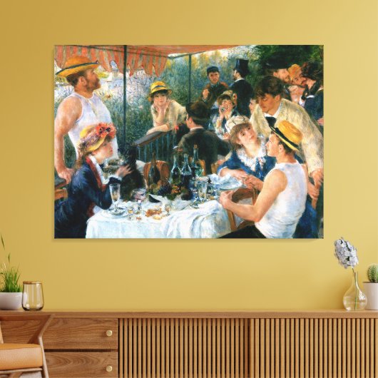 Renoir's Luncheon of the Boating Party (1881) Canvas Afdruk (Insitu (Woonkamer))