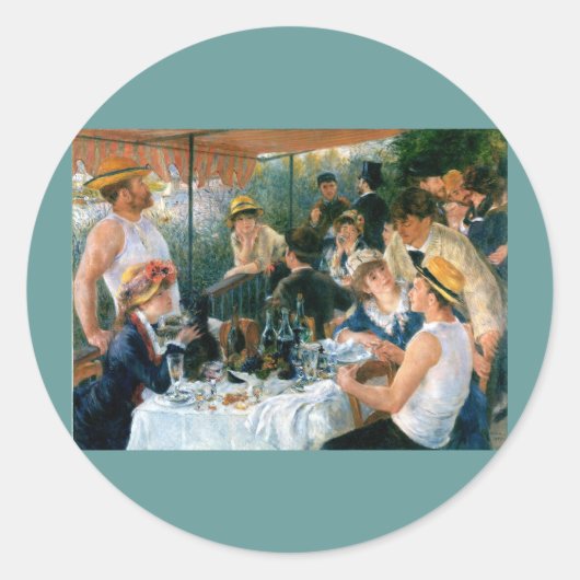 Renoir's Luncheon of the Boating Party (1881) Ronde Sticker (Voorkant)