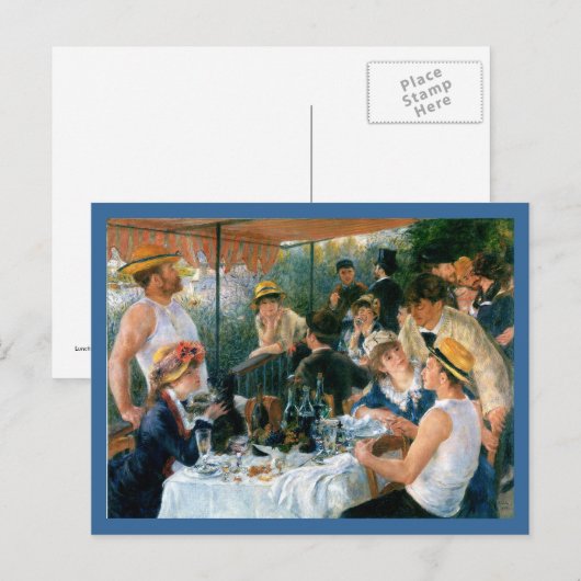 Renoir's Luncheon of the Boating Party (1881) Uitnodiging Briefkaart (Voorkant / Achterkant)