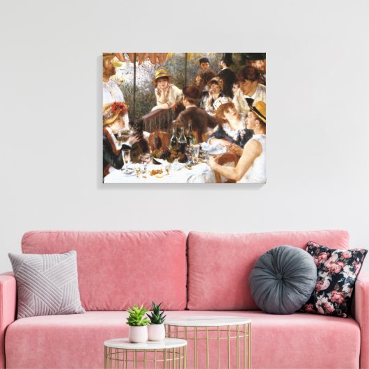 Renoir's "Luncheon of the Boating Party" Canvas Afdruk (Insitu (Woonkamer))