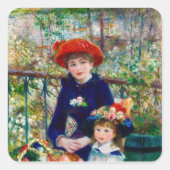 Renoirs moeder en kind vierkante sticker (Voorkant)