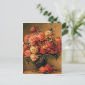 Renoir's Roses in a Vase Still Life Briefkaart (Staand voorkant)