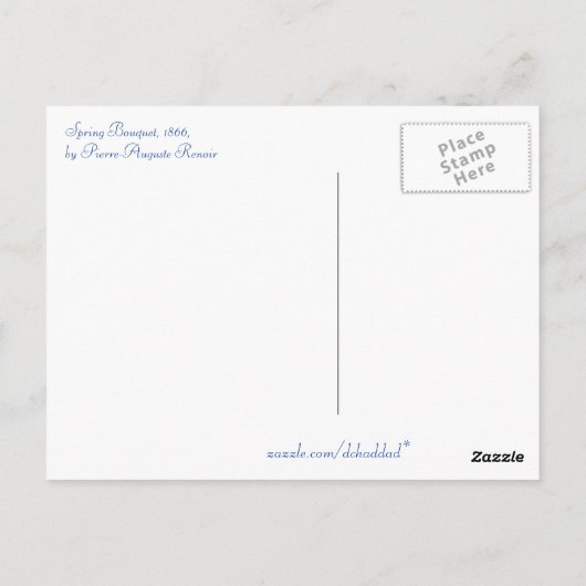 Renoir's "Spring Bouquet" - Briefkaart (Achterkant)