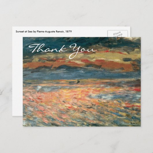 Renoir's Sunset in Zee Briefkaart (Voorkant / Achterkant)