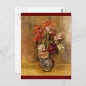 Renoir's Vase van Gladiolas en Rozen Briefkaart (Voorkant / Achterkant)
