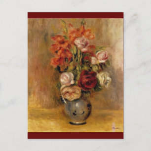 Renoir's Vase van Gladiolas en Rozen Briefkaart