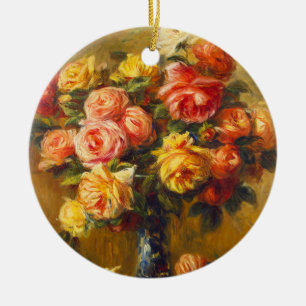 Renovatie-Rozen in een Vase-annament Keramisch Ornament