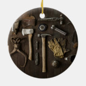 Renovatie Thema, Houden Carpentry Handymen en T Keramisch Ornament (Achterkant)