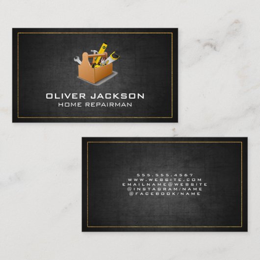 Renovatie van Huizen | Gereedschapskist van de Rep Visitekaartje (Voorkant / Achterkant)