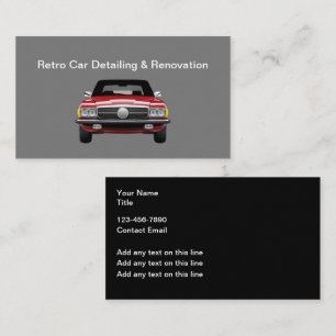 Renovatie van Retro Klassieke Auto's Detailhandel Visitekaartje