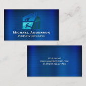 Renovaties | Repareer handgereedschap | Blauw Meta Visitekaartje (Voorkant / Achterkant)