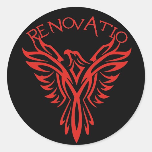 Renovatio: Phoenix Ronde Sticker (Voorkant)
