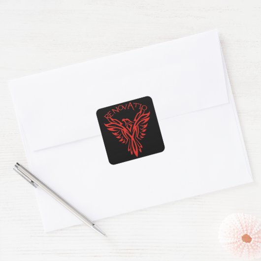 Renovatio: Phoenix Vierkante Sticker (Envelop)