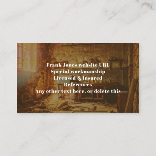 Renovation Home Improvements Visitekaartje (Achterkant)